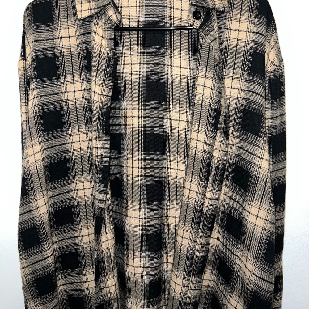 Plaid Black and Cream Shirt